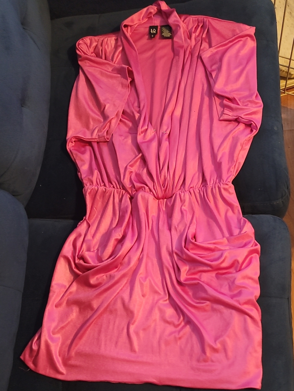 Love Tease Shiny Hot Pink Short Sleeve Dress Going to charity Soon